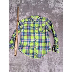 Hollister California Boys Plaid Button Down Long Sleeve Casual Shirt Large